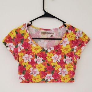 ●Selena Gomez Floral Crop top